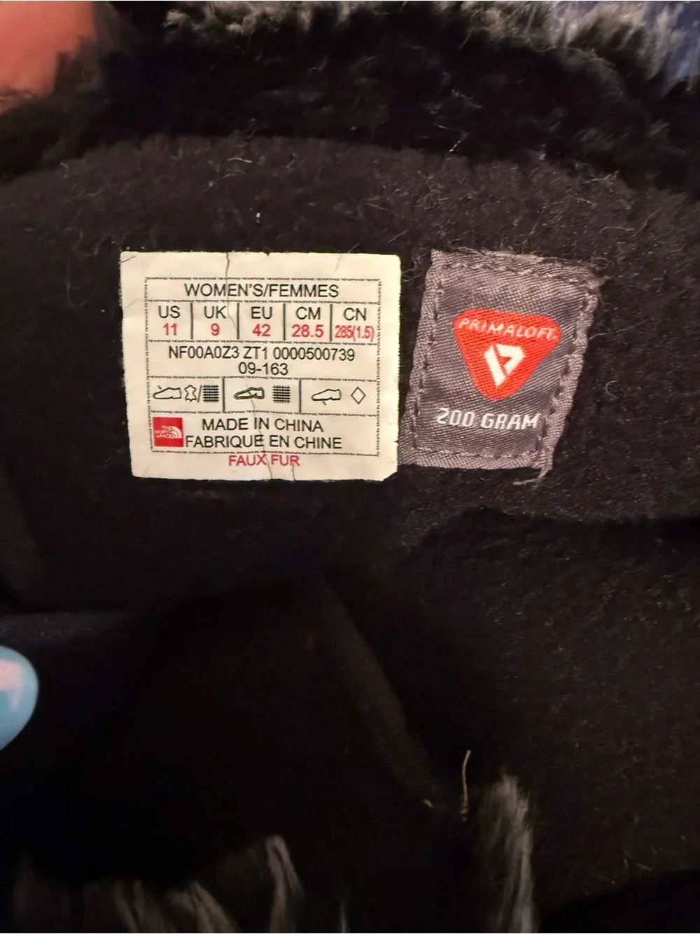 The North Face Women's Black Faux-Fur Lace-Up Winter Boots size 11